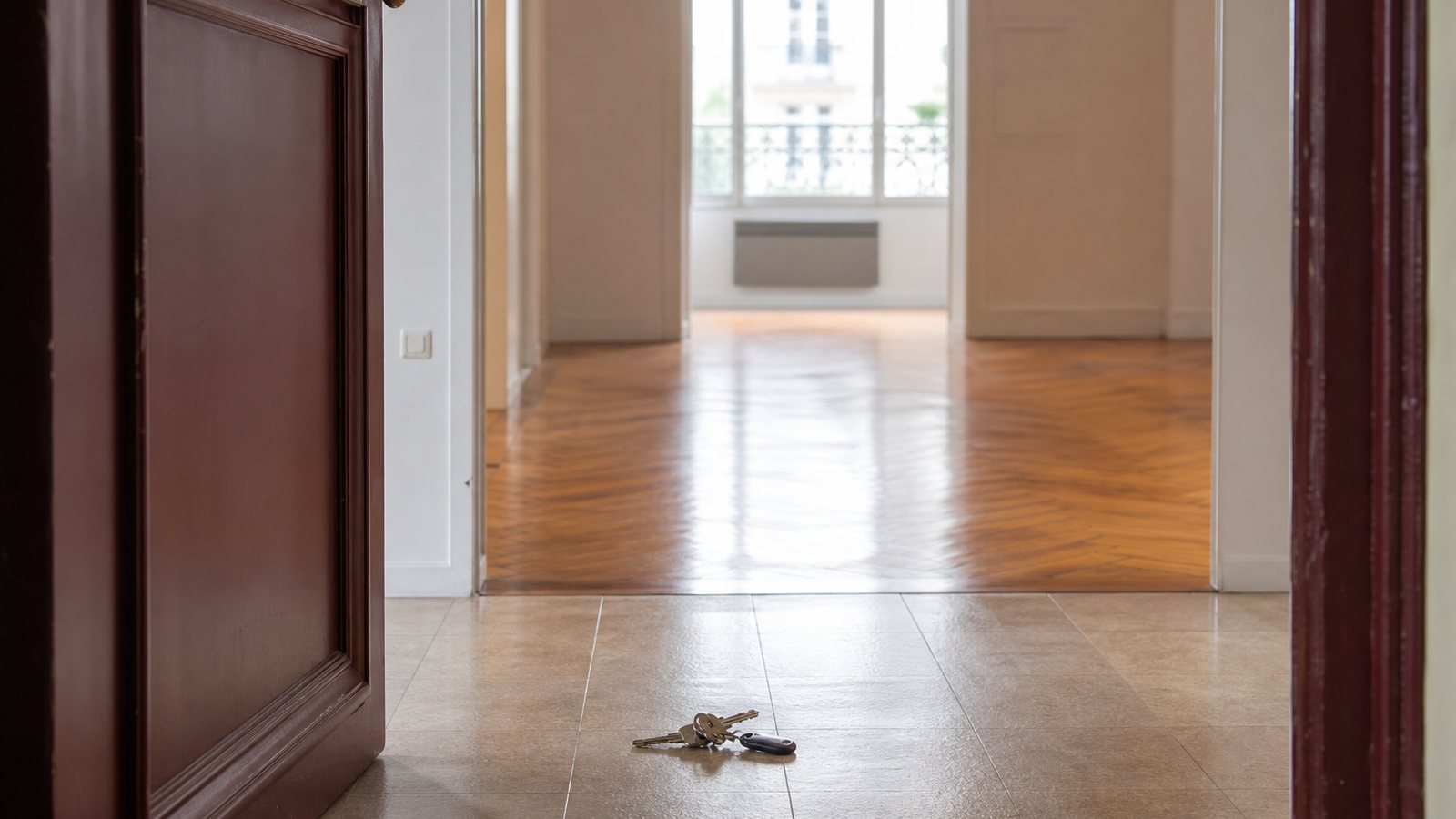 Bailleur seul devant un logement vide, le locataire absent au rendez-vous de sortie